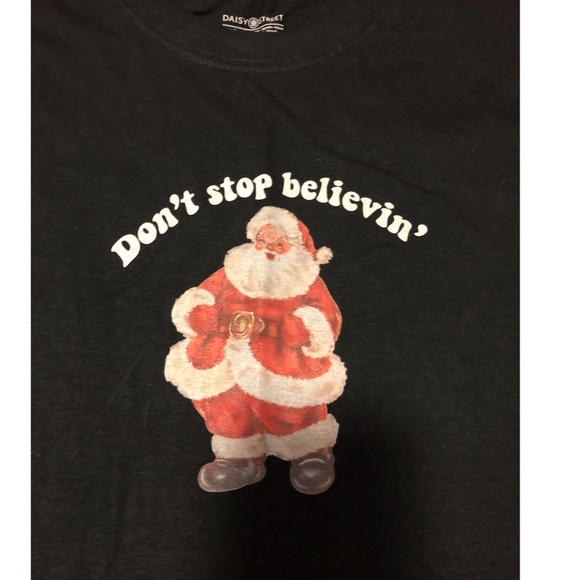 Daisy Street Don’t stop believing Christmas tee made in UK NWT - Picture 3 of 5